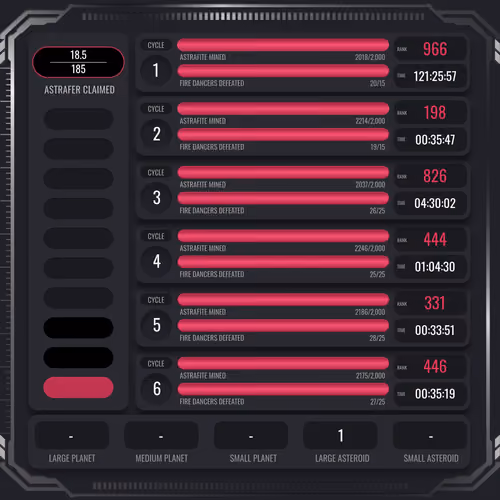 Astrafite Rush: Progress Tracker