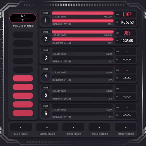 Astrafite Rush: Progress Tracker