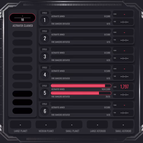 Astrafite Rush: Progress Tracker