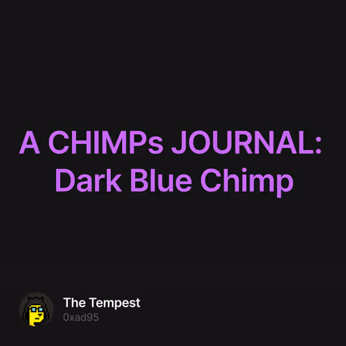 A CHIMPs JOURNAL: Dark Blue Chimp 1