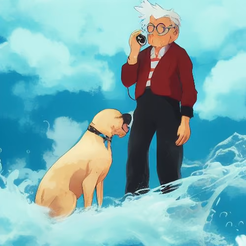 100NFTv1 Custom an old man with a dog