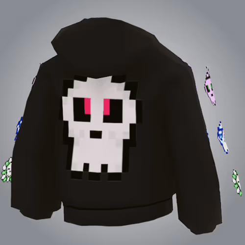 Kawaii SKULL Hoodie Black