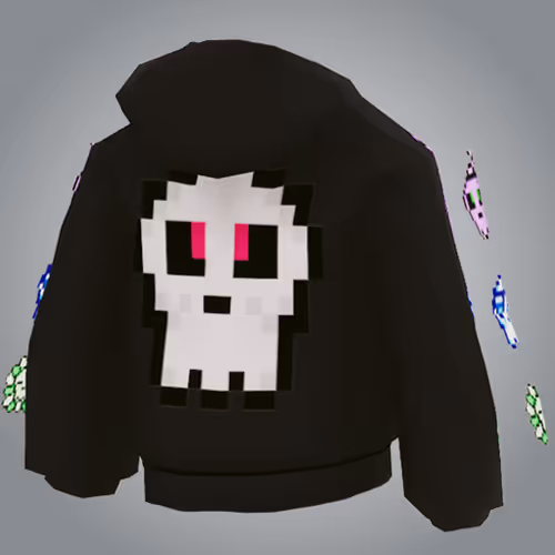 Kawaii SKULL Hoodie Black