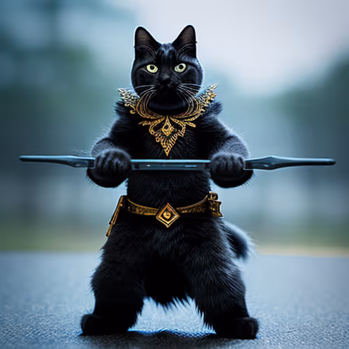 Futuristic cat warrior 01