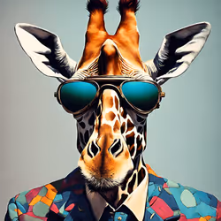Good looking giraffe in a suit
