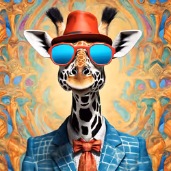 Giraffe with abstract background