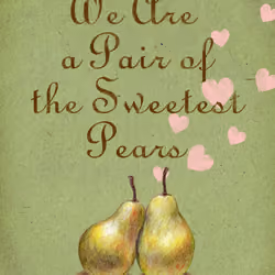 EuphorianZ "Sweetest Pears Green" Vintage Style Illustration