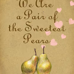EuphorianZ "Sweetest Pears Brown" Vintage Style Illustration