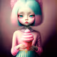 girl with pink hair