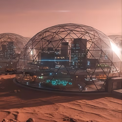 Mars Dawn Cityscape