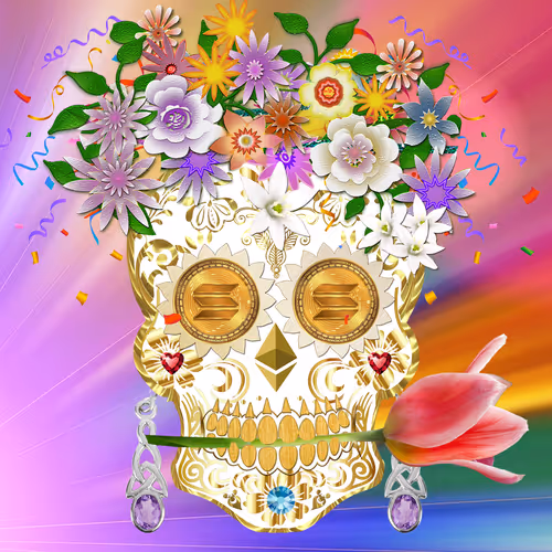 Solana SOL Crypto Sugar Skull