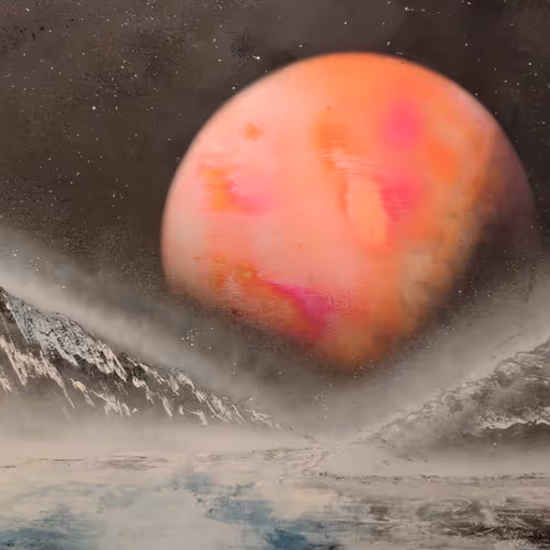 Variation or the original Real Acrylic painting "Frozen moon"