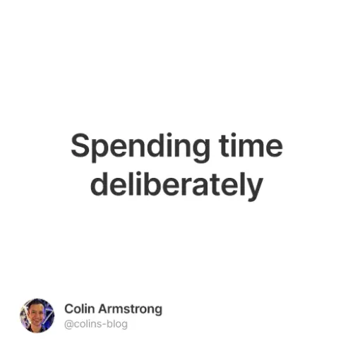 Spending time deliberately