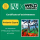 Achievement certificate Antonio Capra ETHBarcelona X Wild Friends