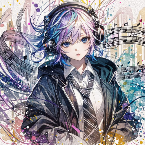 cool headphone girl