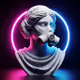 White marble bust