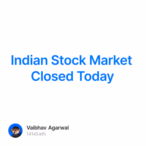 Indian Stock Market Closed Today