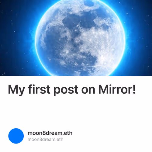 My first post on Mirror!