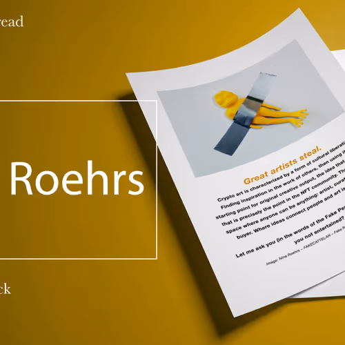 Nina's take; 2 pages on NFTs by Nina Roehrs