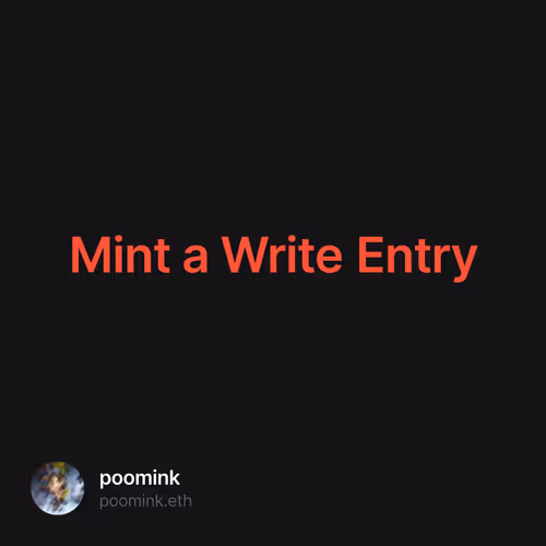 Mint a Write Entry