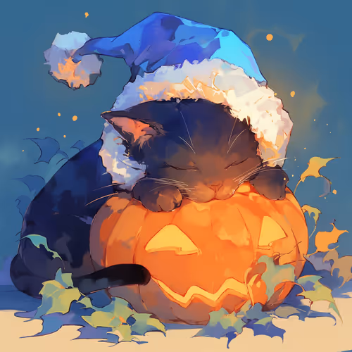 BLACK CAT HALLOWEEN : Halloween Morning
