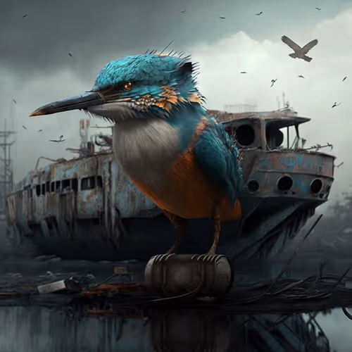 Kingfisher in the dark future
