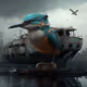 Kingfisher in the dark future