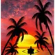 Polypainting kanvas beautiful beach
