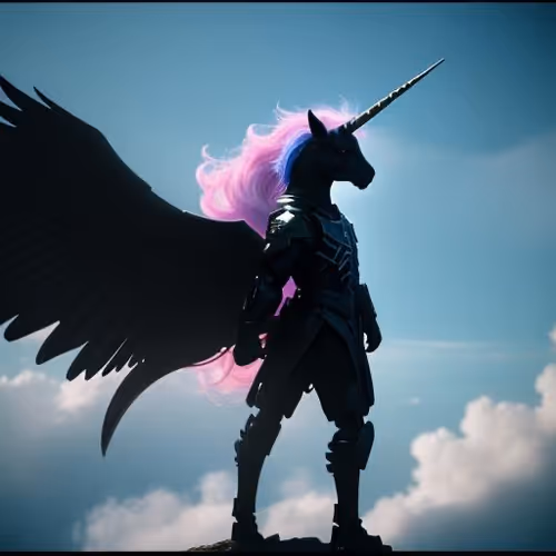 unicorn robot warrior hero