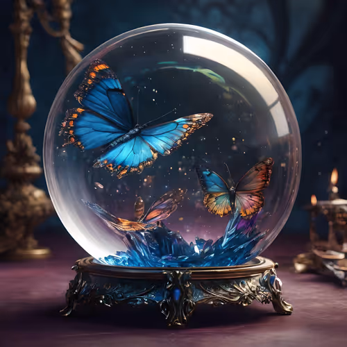 butterfly in a crystal ball