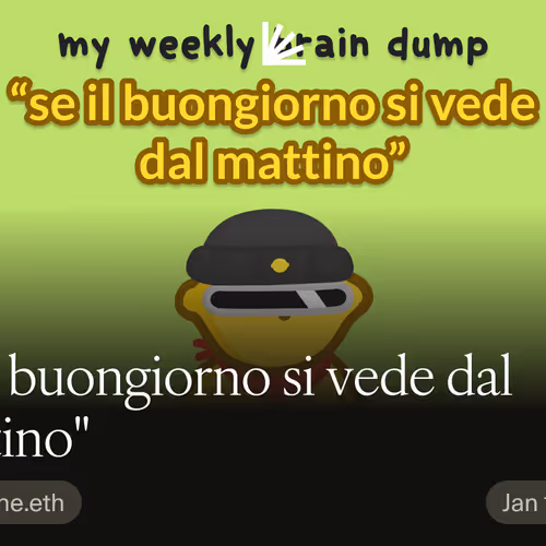 "se il buongiorno si vede dal mattino"