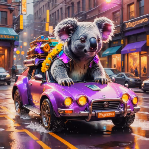 Koala Riding Sportscar