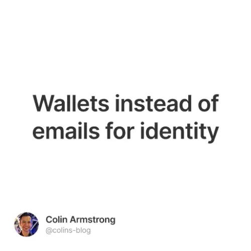 Wallets instead of emails for identity