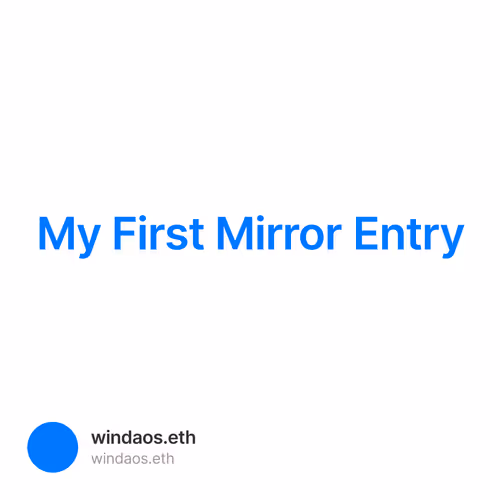 My First Mirror Entry