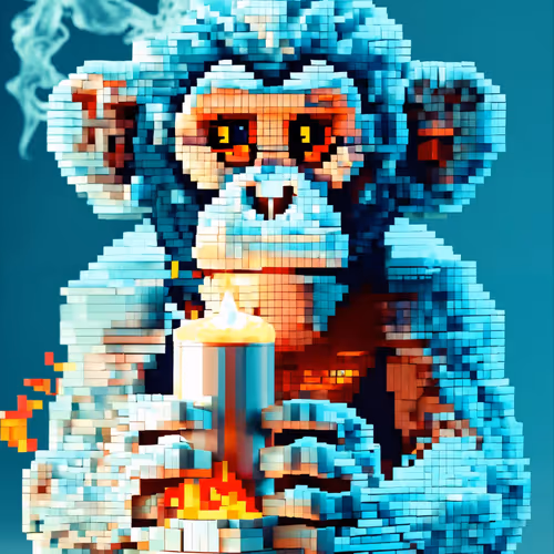 Pixelated 3d monkey ice
