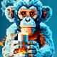 Pixelated 3d monkey ice