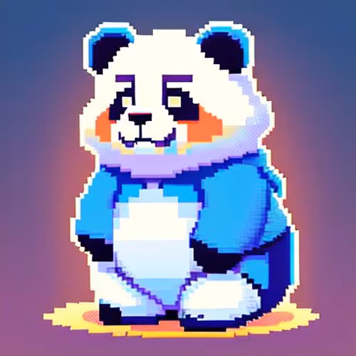 Cute pixel panda