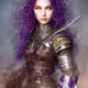 Purple haired warrior