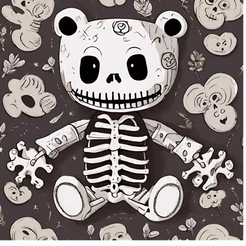 Cute scary happy teddy bear