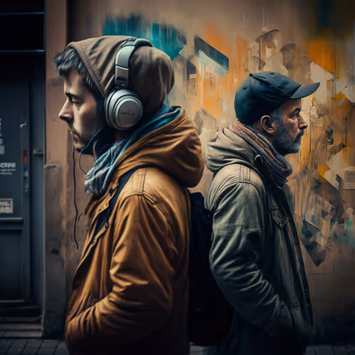 Street graffiti and people