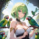 Parakeet girl present