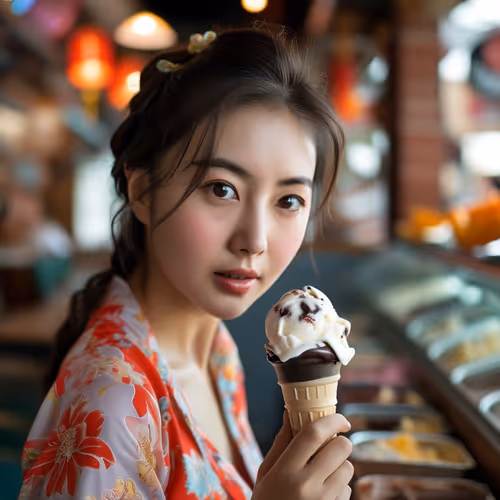 Women eating ice cream