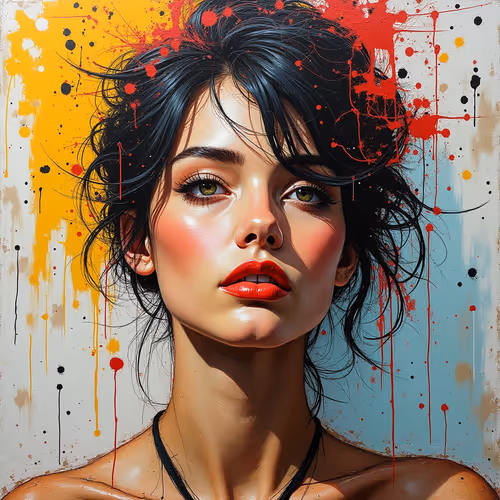 Echoes of Color: Abstract Faces