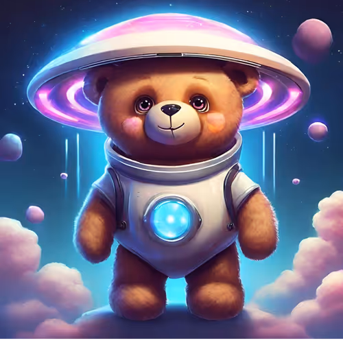 Teddy bear in the space