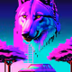 8 Bit Wolf and Car