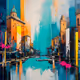City Glimmers in oil