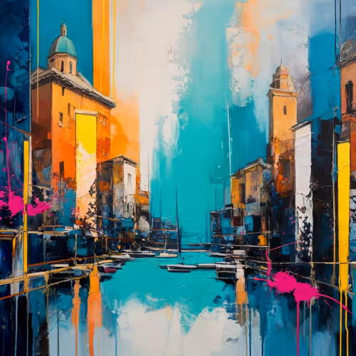 City Glimmers in oil