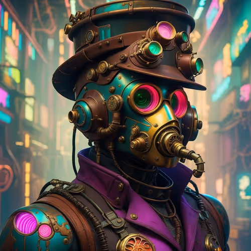 Steampunk Neon Soldier