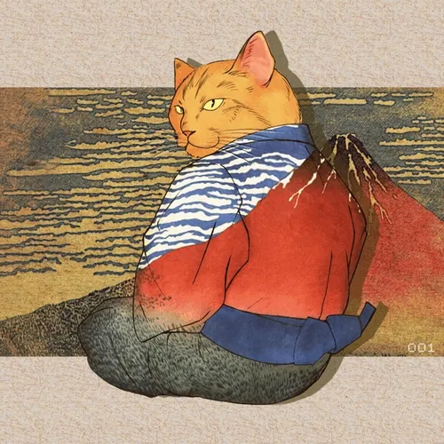 Neko  Ukiyo-e  Fashion