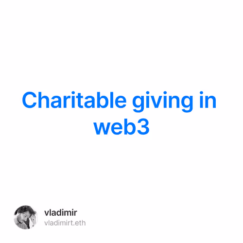 Charitable giving in web3